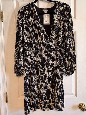 NWT Black and White Wrap Dress